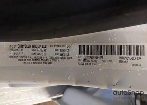 2015 Chrysler 200 Limited z USA, uszkodzony, nr VIN 1C3CCCAB9FN504679